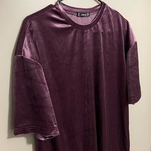 SHEIN Purple Velvet Shirt